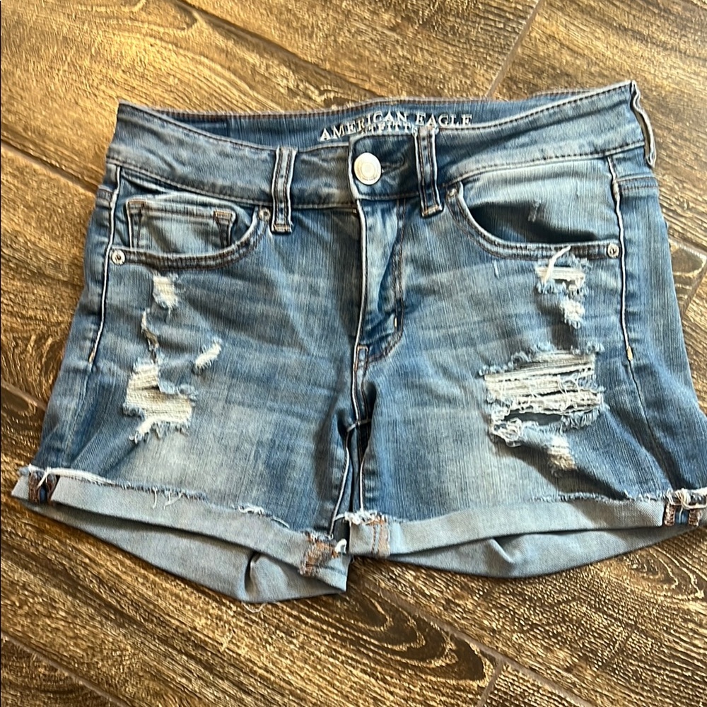 American Eagle Outfitters Womens Distressed Jean Shorts